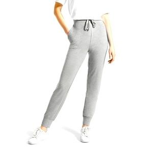 New! Hue Studio Women's Super Soft Hi-Rise Joggers with Pockets, Heather Gray L